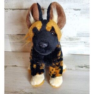 Wild Republic African Painted Dog Realistic Zoo Plush Stuffed Animal 9" NICE!